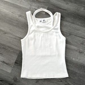 TOPSHOP - Off White Double Layered Ribbed Tank Top U.S. Size 4-6
